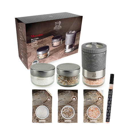 Coffret moulin à sel Maestro à réservoirs interchangeables et 3 sels  Peugeot - Mathon - 2