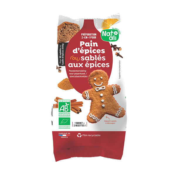 Préparation bio pour pain d’épices ou sablés aux épices 180 g Nat-ali - Mathon