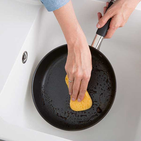 Lot poêle inox antiadhérente Rapid Cook 24 cm et 2 éponges végétales Mathon - Mathon - 2