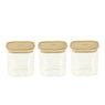 Set de 3 boites carrées verre et bambou 800 ml Pebbly - Mathon - 1