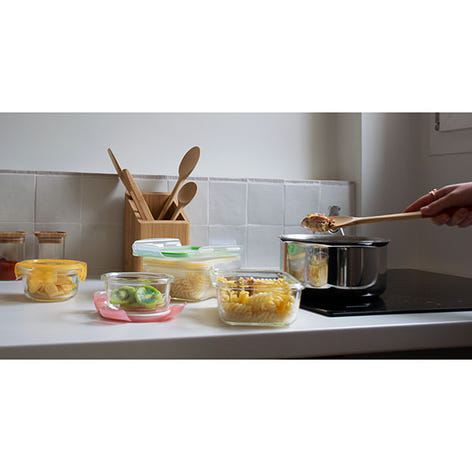 Set de 5 boîtes de conservation en verre borosilicate 850 ml  Pebbly - Mathon - 2