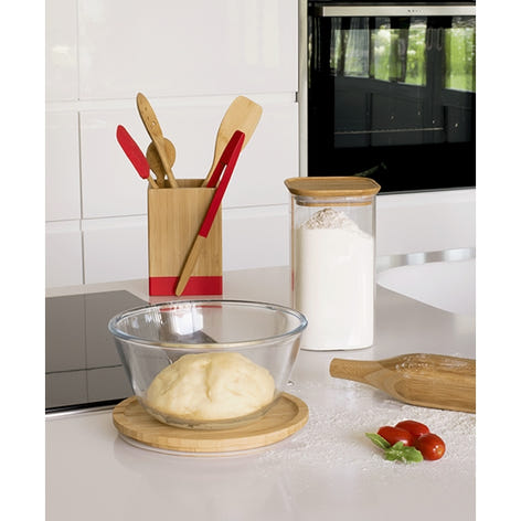 Bol à mixer rond couvercle bambou 1.6L Pebbly - Mathon - 2