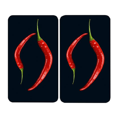 Set de 2 couvre plaques protection motifs Piments Wenko by Maximex - Mathon - 2