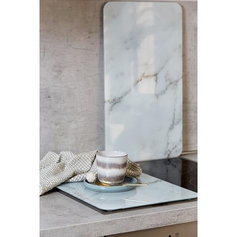 Set 2 couvre-plaques protection motif marbre Wenko by Maximex - Mathon - 2