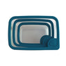 Set 3 boîtes en verre rectangulaires avec couvercles silicone 720, 1500 et 2900 ml compatibles micro-ondes Pebbly - Mathon - 5
