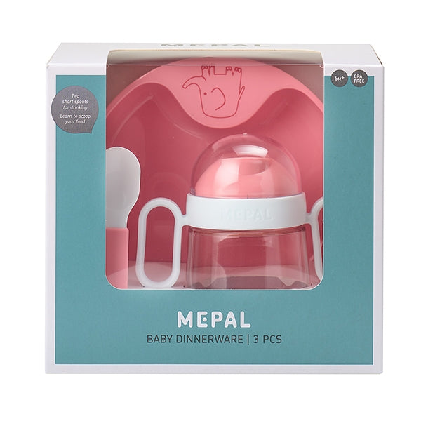 Coffret repas bébé 3 pièces rose Mepal - Mathon - 6