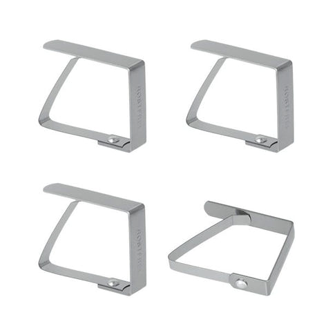 4 pinces fixes-nappe en inox - Mathon