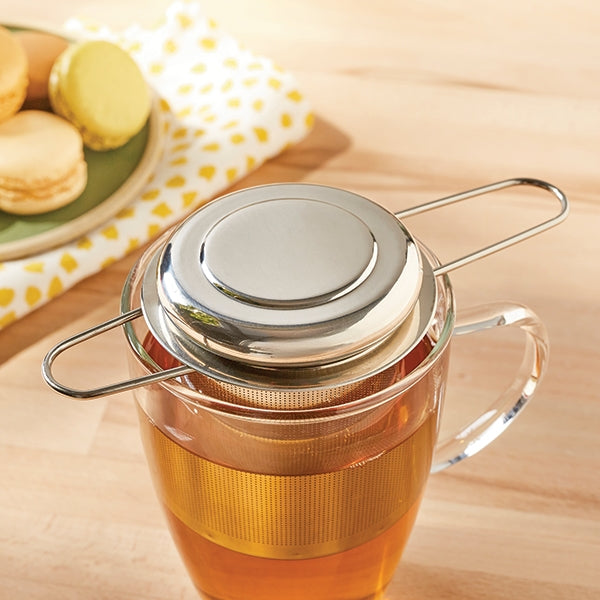Infuseur à thé avec poignées pliables et support inox Mathon - Mathon - 6