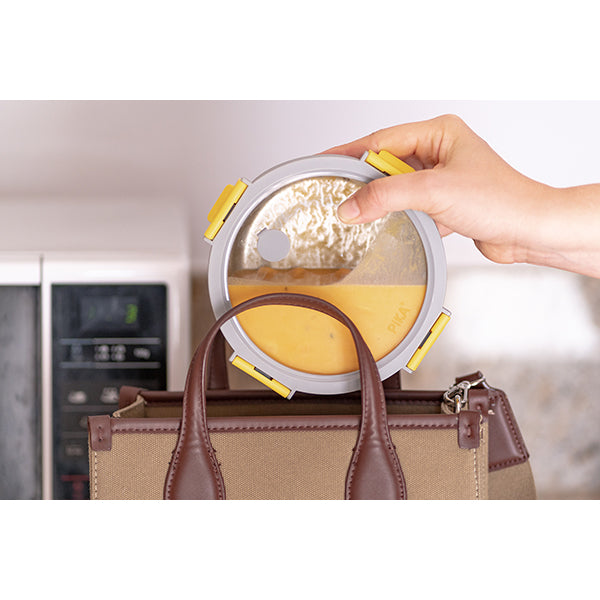 Boîte de conservation en inox ronde 650 ml compatible micro-ondes Pika - Mathon - 3