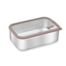 Boîte de conservation rectangulaire en inox avec couvercle en verre 1,65 L compatible micro-ondes  Mathon - Mathon - 1