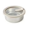 Boîte de conservation ronde en inox avec couvercle en verre 450 ml compatible micro-ondes  Mathon - Mathon - 1
