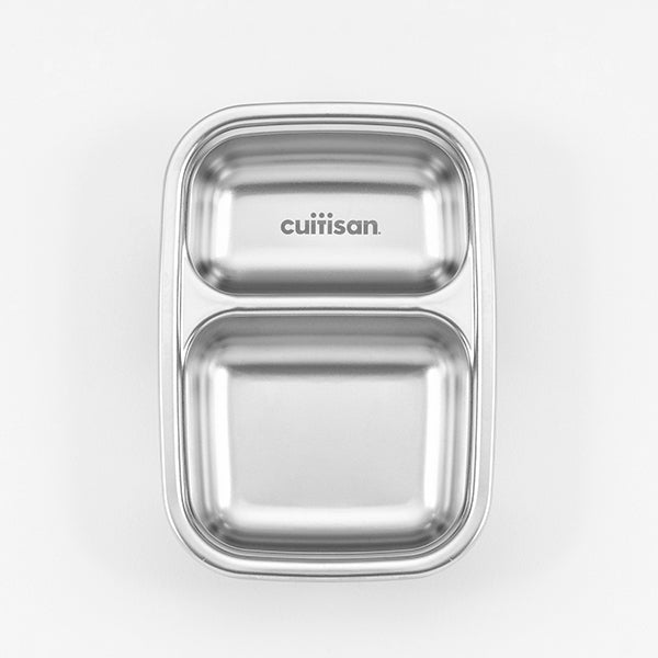 Boite de conservation rectangulaire compartimentée en inox 700 ml compatible micro-ondes Cuitisan - Mathon - 3