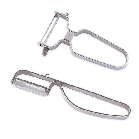 Lot 2 éplucheurs inox lame droite et dentelée Mathon - Mathon - 1
