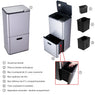 Lot poubelle de cuisine 3 bacs de tri sélectif 63 L inox et grand panier de tri 72 L Mathon - Mathon - 3