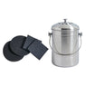 Lot seau à compost en inox 5 L et 4 filtres à charbon antiodeurs Mathon - Mathon - 1