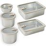 Lot 5 boîtes de conservation en inox avec couvercles en verre 450, 900, 1500, 1700, 2400 ml compatibles micro-ondes Mathon - Mathon - 1