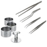 Lot de 4 pinces à dresser de précision et de 3 cercles de présentation avec poussoir en inox Mathon - Mathon - 1