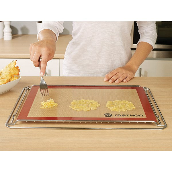 Lot Volette rectangulaire en inox avec tapis de cuisson en silicone Mathon - Mathon - 6