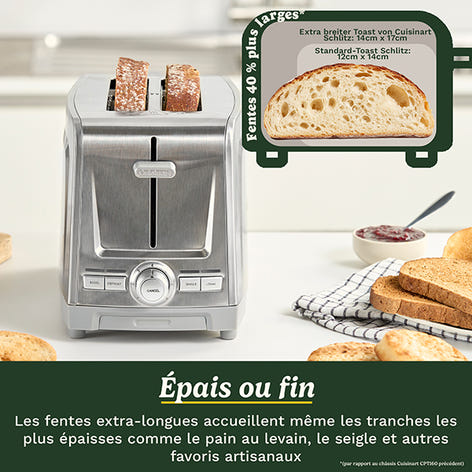 Grille-pain 2 fentes en inox Core Collection CPT1600E Cuisinart - Mathon - 2