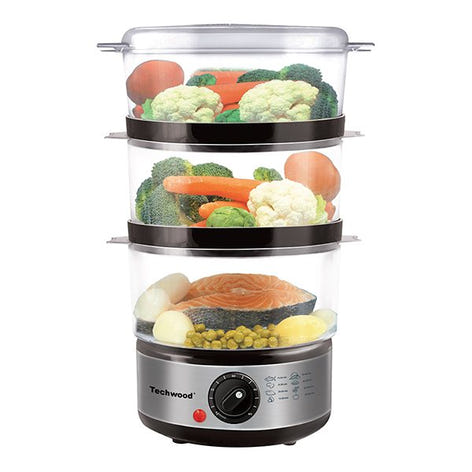 Cuiseur vapeur compact 3 paniers 6 L TCV-364 Techwood - Mathon