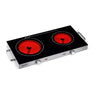 Plaque vitrocéramique 2 foyers 1800 W et 1000 W 64 x 30 cm KCP.PV2800 Kitchen Chef Professional - Mathon
