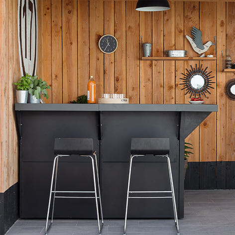 Modulo comptoir bar 80 cm gris cargo ENO - Mathon - 2