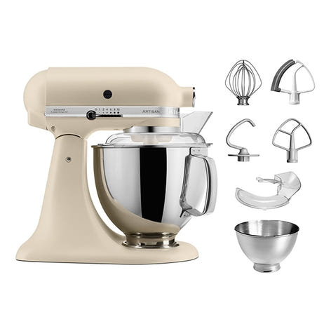 Robot artisan crème 5KSM175PS avec accessoires supplémentaires Kitchenaid - Mathon - 1