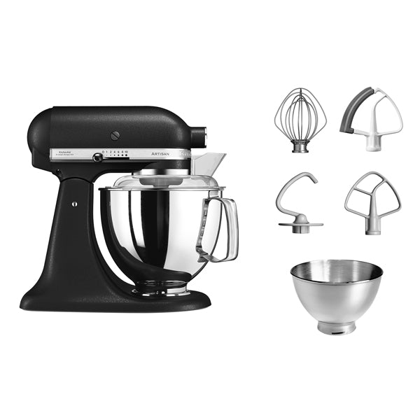 Robot pâtissier Artisan à tête inclinable 4,8 L 300 W noir truffe 5KSM175PSEBK Kitchenaid - Mathon - 1