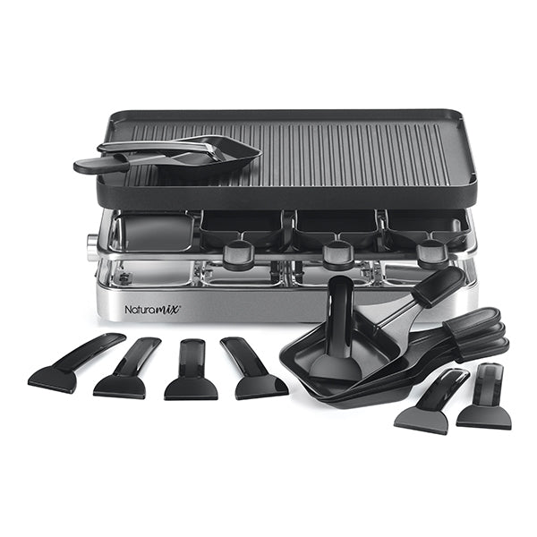 Appareil raclette-gril et crêpes électrique 8 poêlons 1200 W Naturamix - Mathon - 1