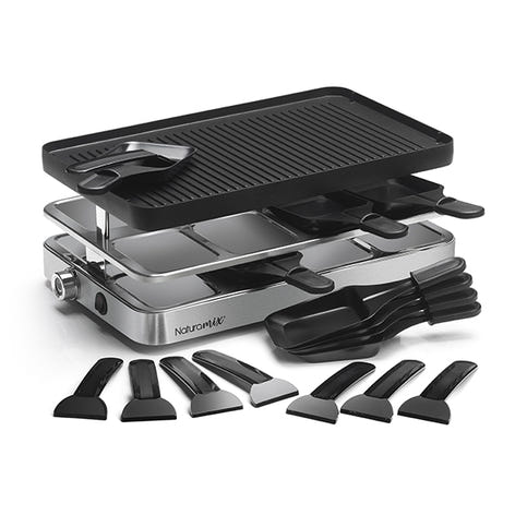 Appareil raclette-gril et crêpes électrique 8 poêlons 1200 W Naturamix - Mathon - 2