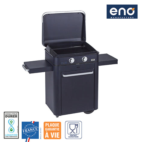 Plancha à gaz Combo enosign 65 bleu navy 2 feux ENO - Mathon - 2