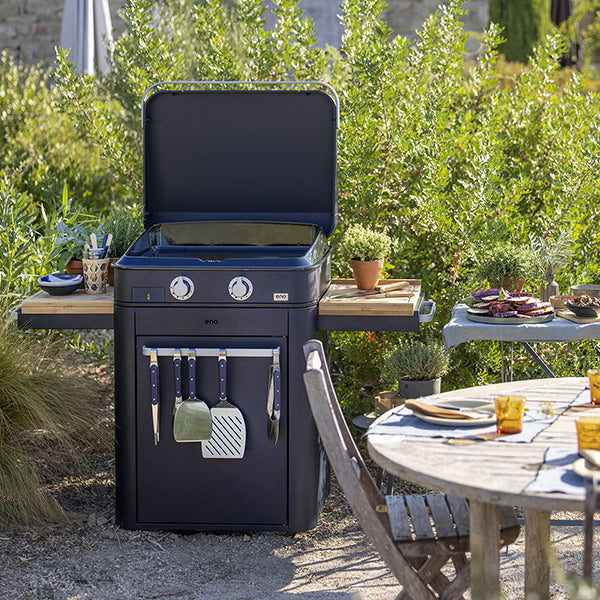 Plancha à gaz Combo enosign 65 bleu navy 2 feux ENO - Mathon - 5