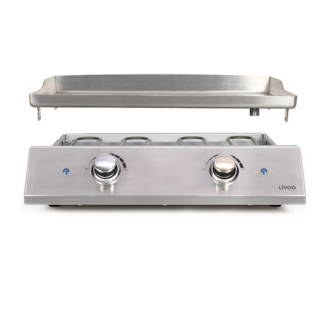 Plancha inox 2 thermostats 2800W DOC302 Livoo - Mathon - 2