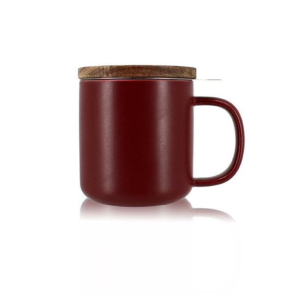 Tisanière mug Juliet en grès bordeaux 300 ml Ogo - Mathon - 1