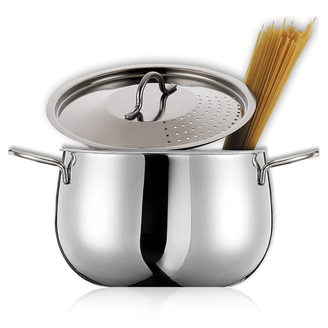 Cuit-pâtes en inox avec couvercle égouttoir 20 cm 4,5 L Inoxriv - Mathon - 1