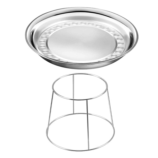 Lot plateau fruits de mer de 43 cm et support en acier inoxydable Pradel Excellence - Mathon - 1