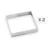 Lot 2 cercles à tarte perforés en inox carré 12 cm Mathon - Mathon - 2