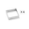 Lot 4 cercles à tarte perforés en inox carré 8 cm Mathon - Mathon - 3