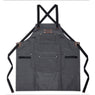Tablier en toile enduite et cuir noir Livoo - Mathon - 1