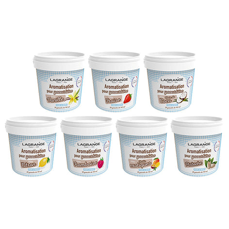 Lot 7 arômes pour yaourts maison 7 × 425 g Lagrange - Mathon - 1