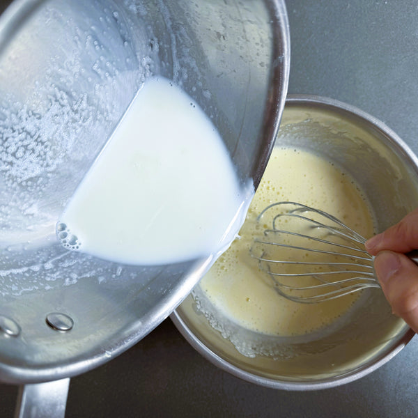 adding the milk in batches