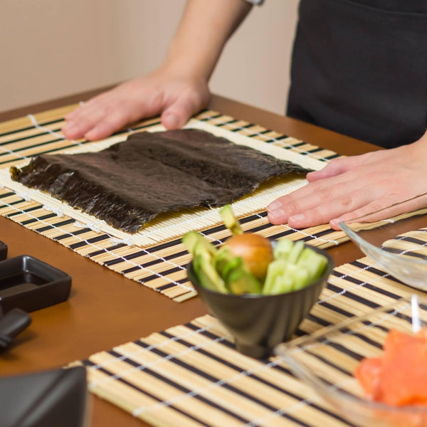 Kiya Natural Polished Bamboo Sushi Rolling Mat 10.6"