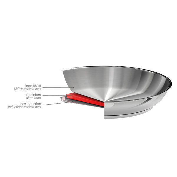 Sauteuse tout inox Mutine sans manche 28 cm Cristel - Mathon - 4