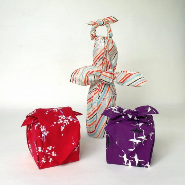 Seiran Furoshiki Flying Cranes Cotton Wrapping Cloth