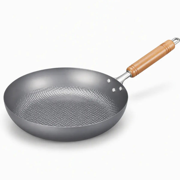 Summit Nitride Embossed Iron Frying Pan Heavy-Duty Flat Bottom Pan 11"