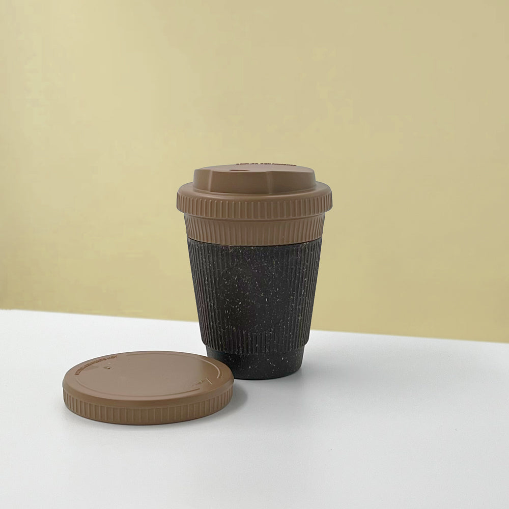 thermos tasse à café en marc de café recyclé - 250ml couleur nutmeg