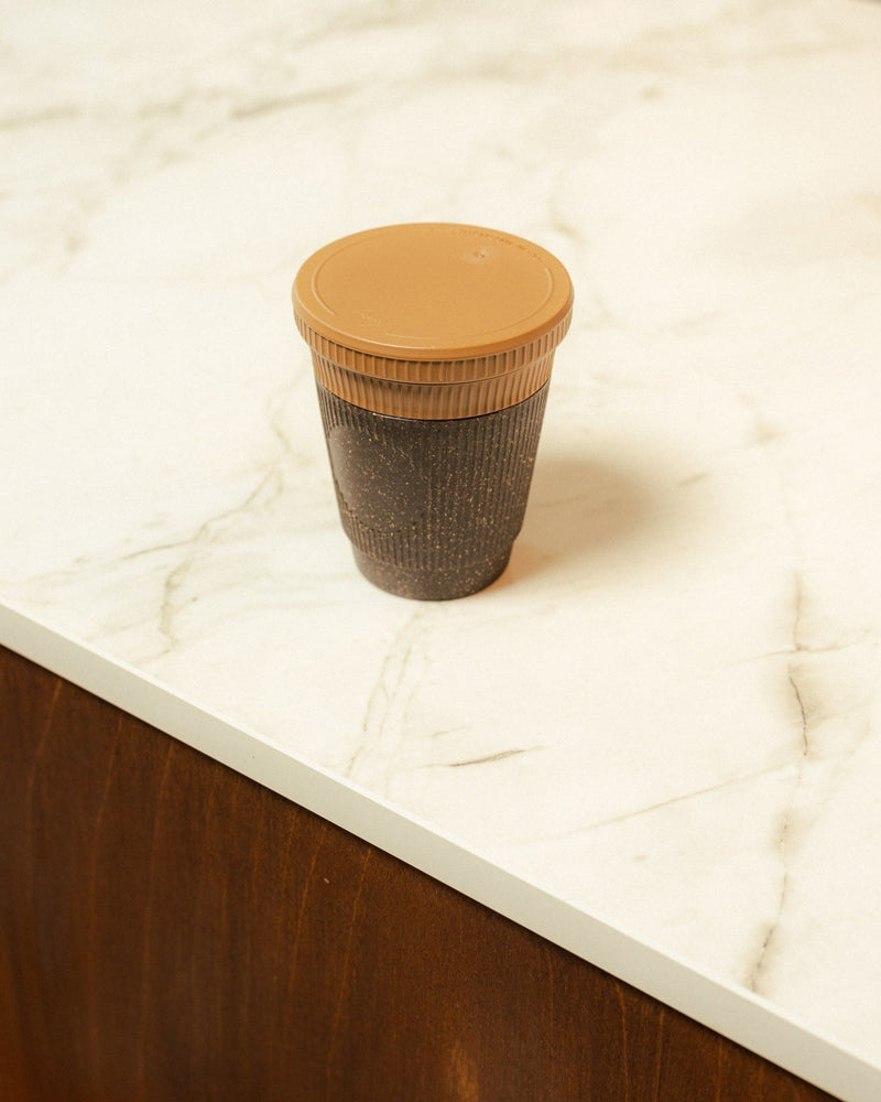 thermos tasse à café en marc de café recyclé - 250ml couleur cardamom